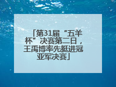 第31届“五羊杯”决赛第二日，王禹博率先挺进冠亚军决赛